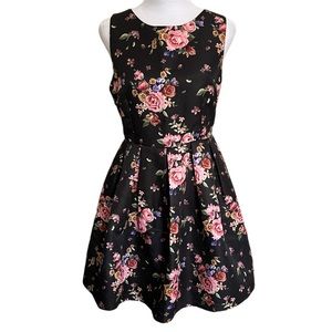 Floral Black Dress